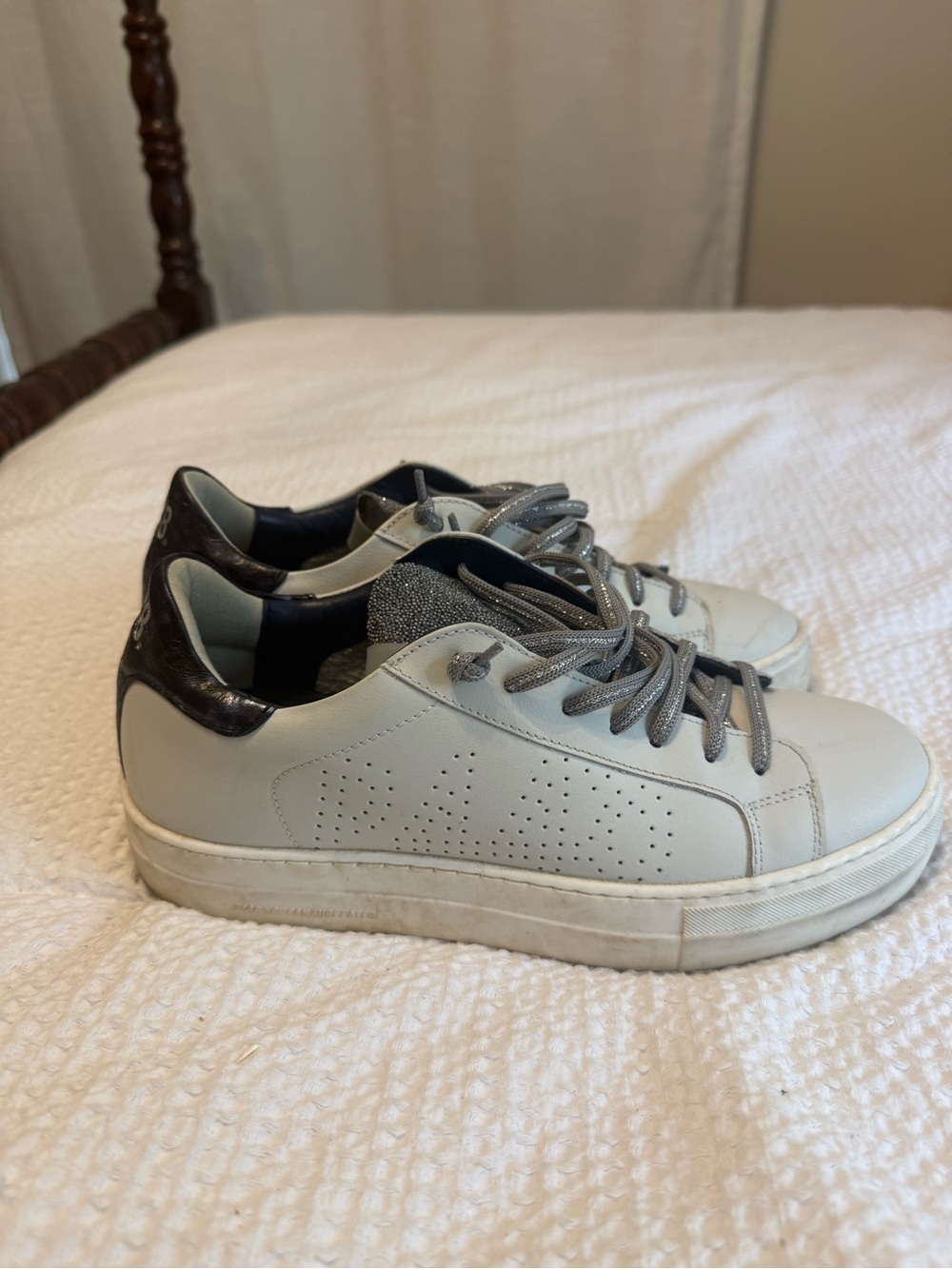 P448 Leather Sneaker with Shimmer